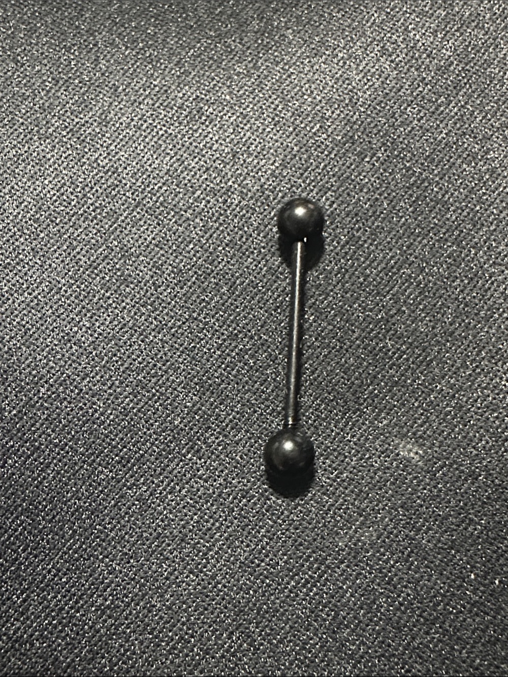 Black Straight Barbell Tongue Ring